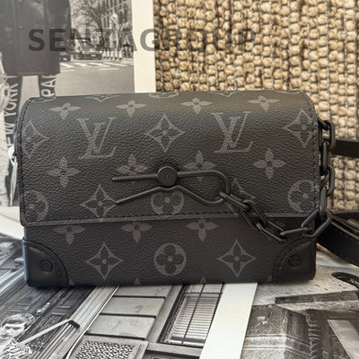 Louis Vuitton Steamer Monogram Messenger Bag Black Unisex