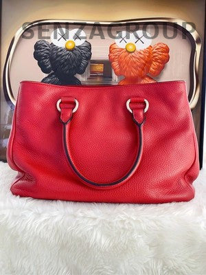 Prada Red Leather Handbag Shoulder Bag for Women