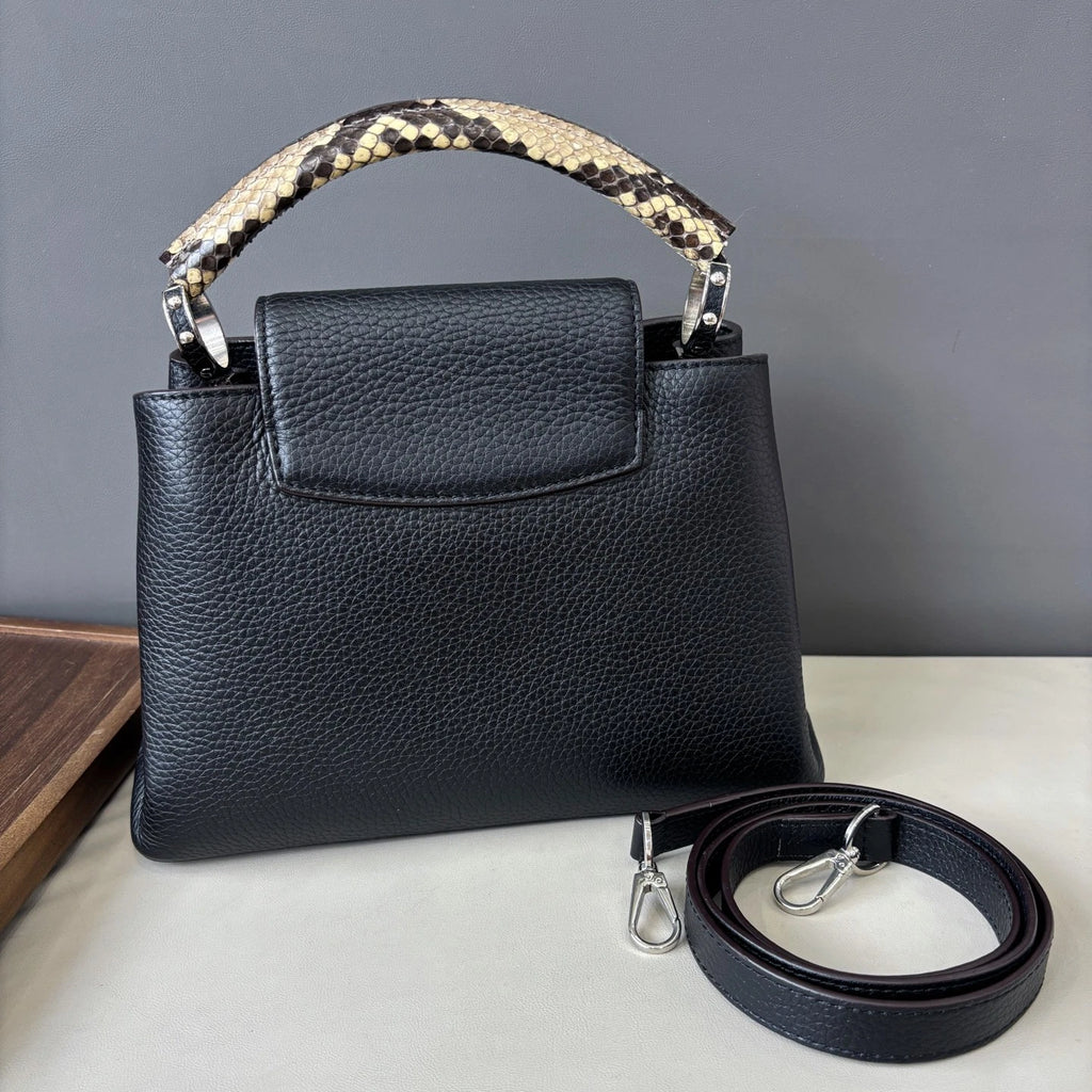 Louis Vuitton Capucines BB Snakeskin Handle Strap Black Handbag Crossbody