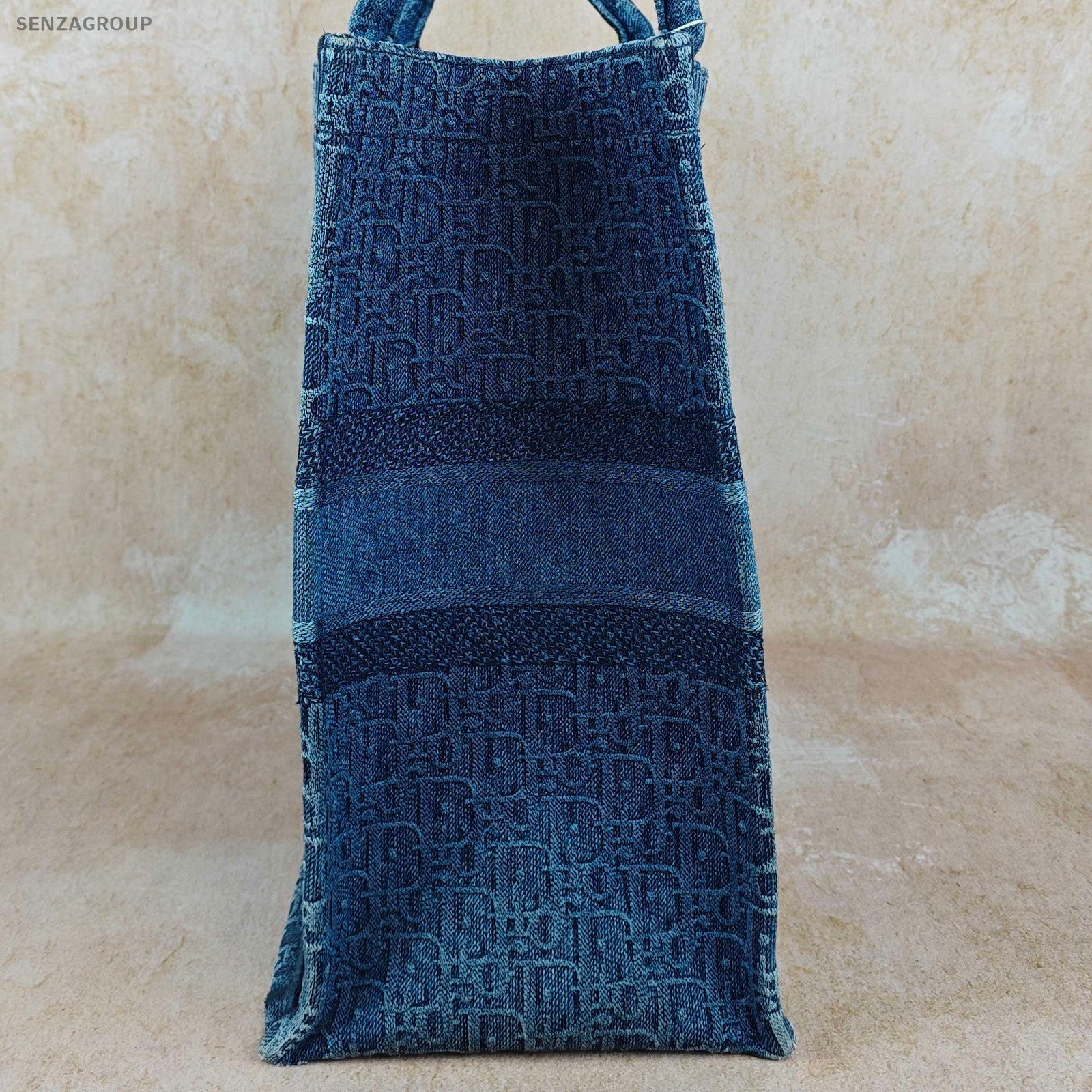 Dior Blue Oblique Denim Book Tote Bag - Classic Women's Handheld Shoulder Bag