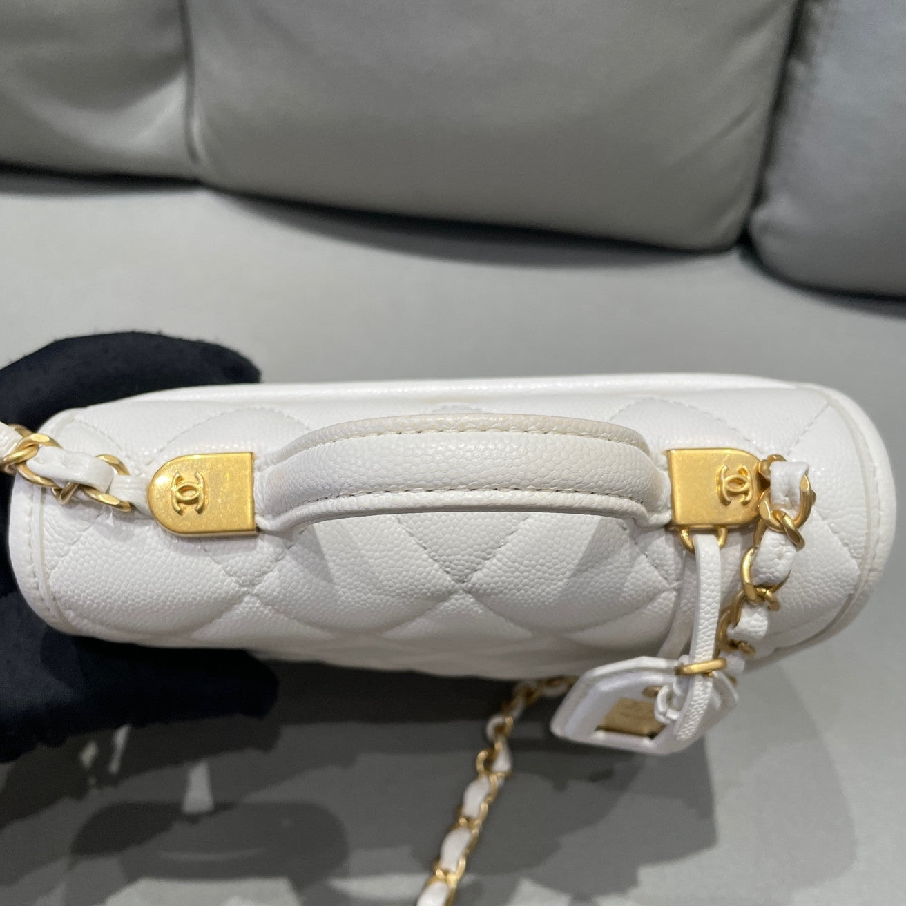 Chanel Quilted Messenger Chain Shoulder Crossbody Bag Platinum Women's Fashion