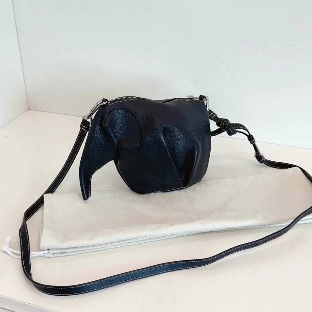 Loewe Calfskin 2Way Shoulder Crossbody Black Silver Women Classic