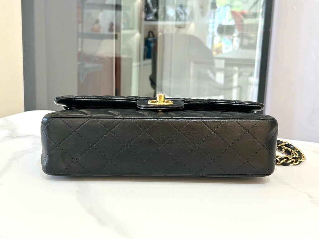 CHANEL CF Black Medium Lambskin Shoulder Bag For Women
