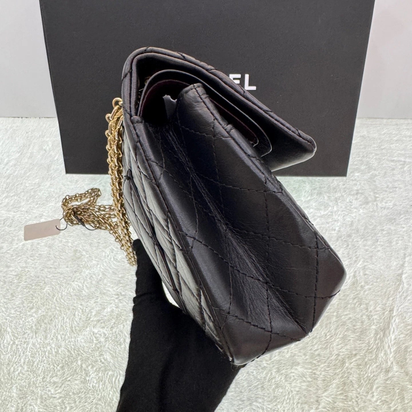 CHANEL 2.55 Black Gold Mini Shoulder Bag For Women