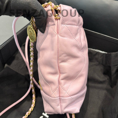 Chanel 22 Bag Mini Pink Gold Hardware Trash Bag Chain Crossbody Women