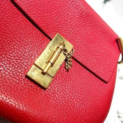Chloe Red Leather Crossbody Shoulder Bag For Women
