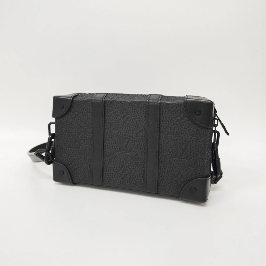Authentic Louis Vuitton Printed Leather Black Soft Trunk Bag For Women