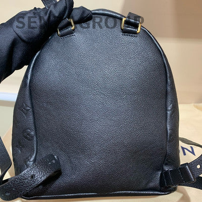 Louis Vuitton Black Monogram Leather Backpack Unisex Classic