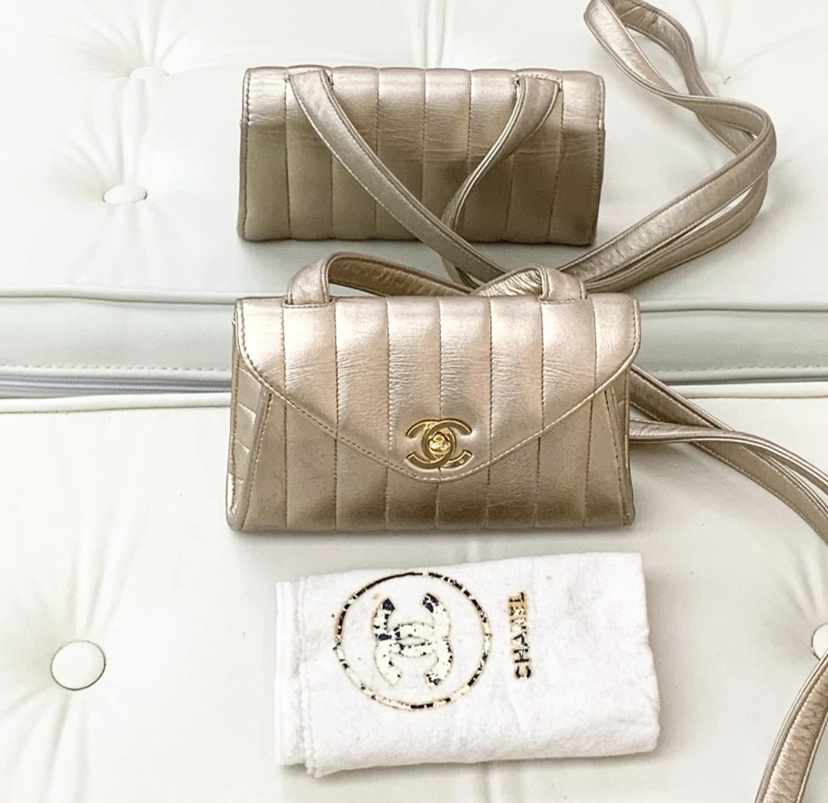 Chanel Lambskin Envelope Bag Gold Shoulder Bag Crossbody Bag Women Classic S