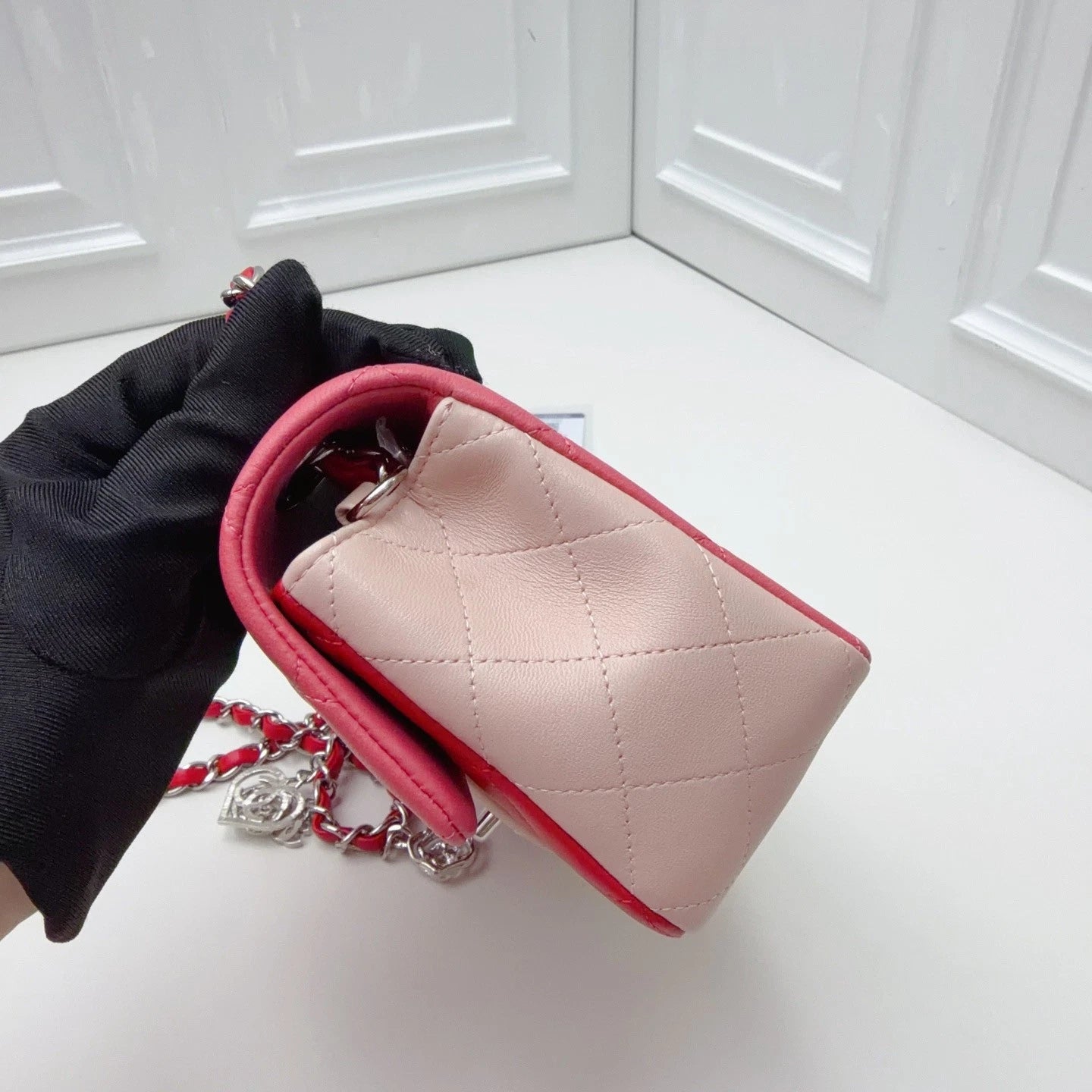 Chanel Classic Flap MINI Chain Shoulder Crossbody Bag RED Women Classic