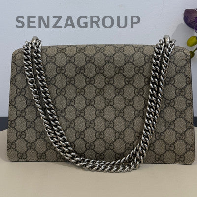 Gucci Dionysus Medium Chain Bag in Red Suede with Silver Hardware