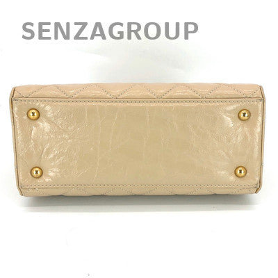 Chanel Quilted Tote Bag with Chain Strap, Beige Gold Hardware, Classic Women's