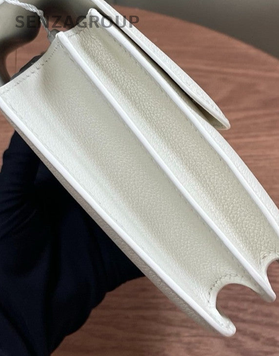 Hermes Constance18 Epsom Leather Mini Crossbody White Gold Women Classic