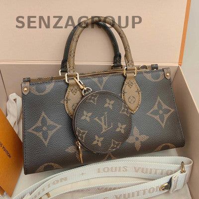 Louis Vuitton OnTheGo MM Monogram Brown Tote Bag for Women