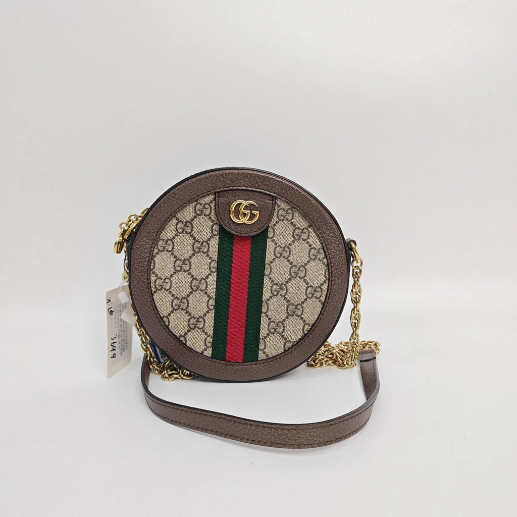 Gucci Ophidia GG Supreme Canvas Round Chain Crossbody Bag For Women