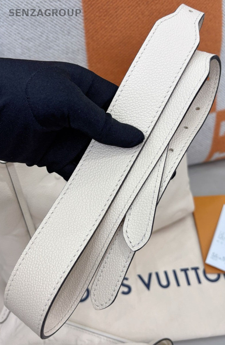 Louis Vuitton Carryall PM Shoulder Bag White Gold Used Women Classic Designer