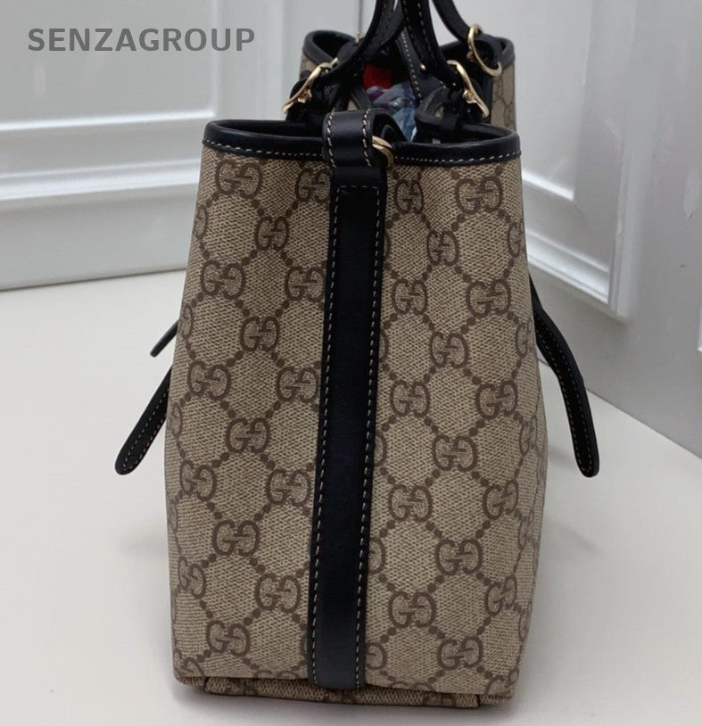 Gucci Ophidia 2Way Top Handle Bag Shoulder Bag Beige Black Gold Women Classic