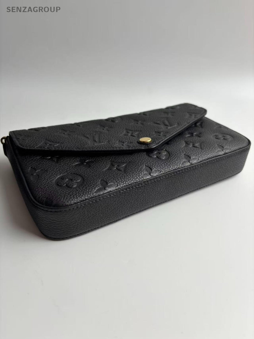 SJ0001 Louis Vuitton Felicie black leather monogram