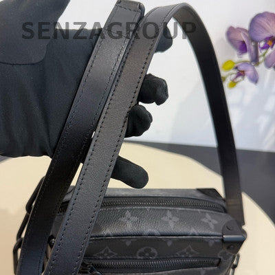 Louis Vuitton Black Monogram Soft Trunk Crossbody Bag Unisex Classic