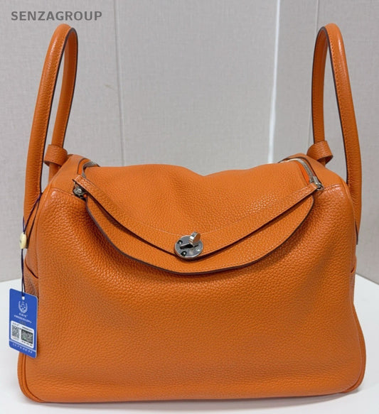 Hermes Lindy34 Shoulder Bag Orange Used Women Classic Designer