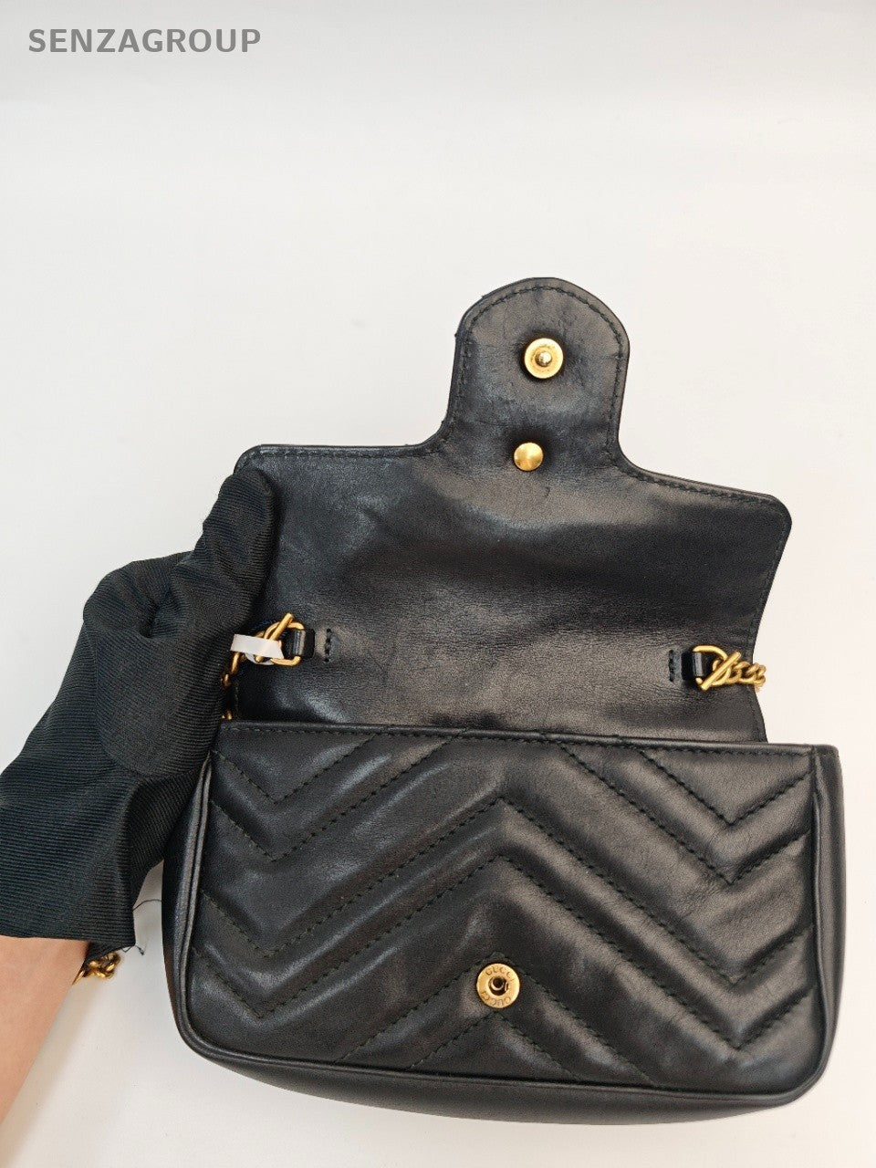 #001 - Gucci GG Marmont Crossbody Super Mini Black Leather CQ73223X