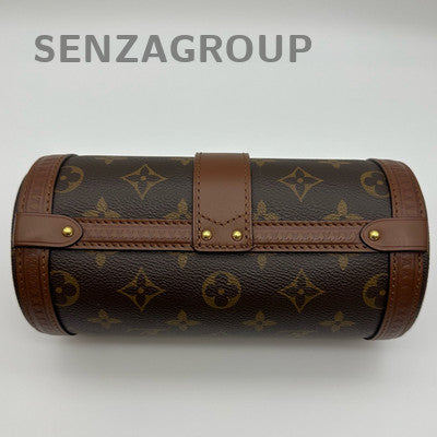 Louis Vuitton Monogram Coated Canvas & Leather Tote Shoulder Bag Brown Women