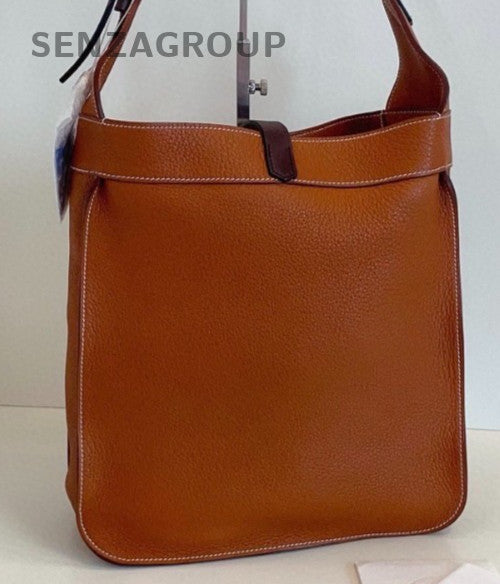 Hermes Marwari Hobo Shoulder Bag Brown Silver Used Women Classic Designer