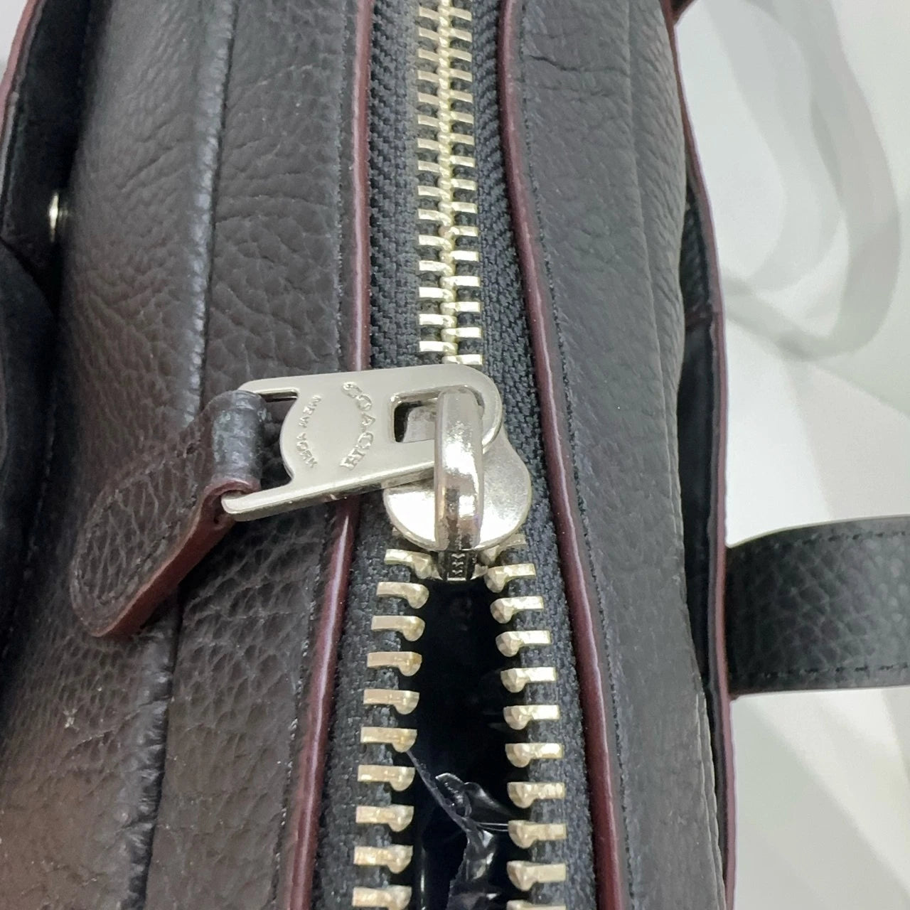 Coach Leather Large Zipper Laptop Briefcase Shoulder Crossbody