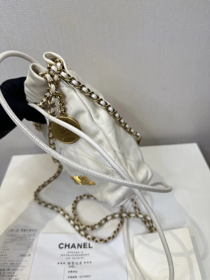 Chanel 22Bag Mini White Crossbody Handbag For Women