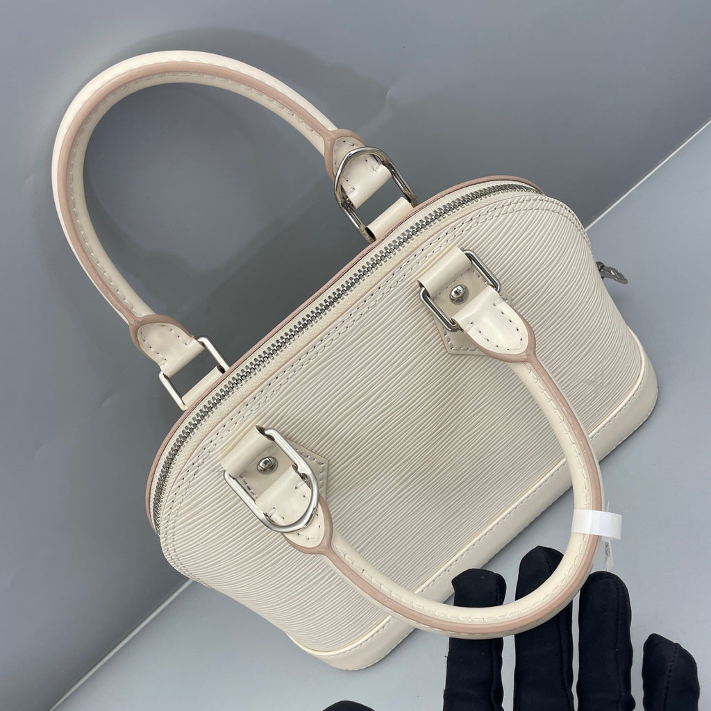 Louis Vuitton Alma bb Water ripples Top Handle 2way Shoulder Handbag White