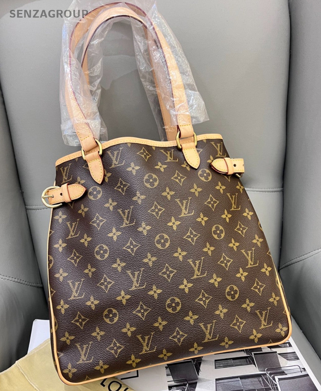 Louis Vuitton Monogram MM Shoulder Bag Brown Gold Women Classic