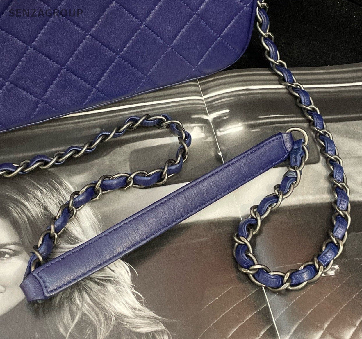 Chanel Camera Case MM Chain Crossbody Purple Silver Used Women Classic