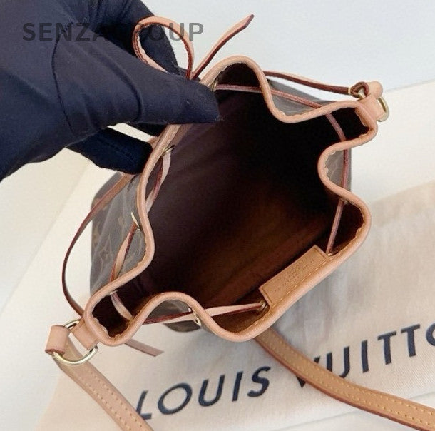 Louis Vuitton Nano Noe Drawstring Monogram Brown Crossbody bag Women