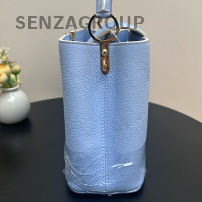 Louis Vuitton Capucines BB Blue Silver Handbag Shoulder Bag