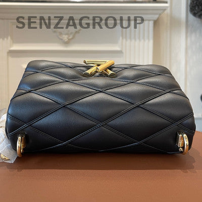 Louis Vuitton Medium Black Gold Buckle Shoulder Crossbody Bag Classic