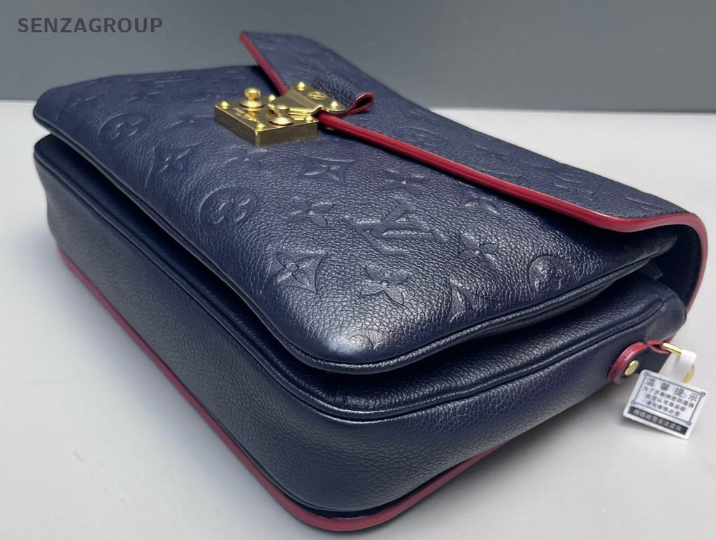 Louis Vuitton Monogram 2Way Shoulder Bag Crossbody Blue Gold Women Classic