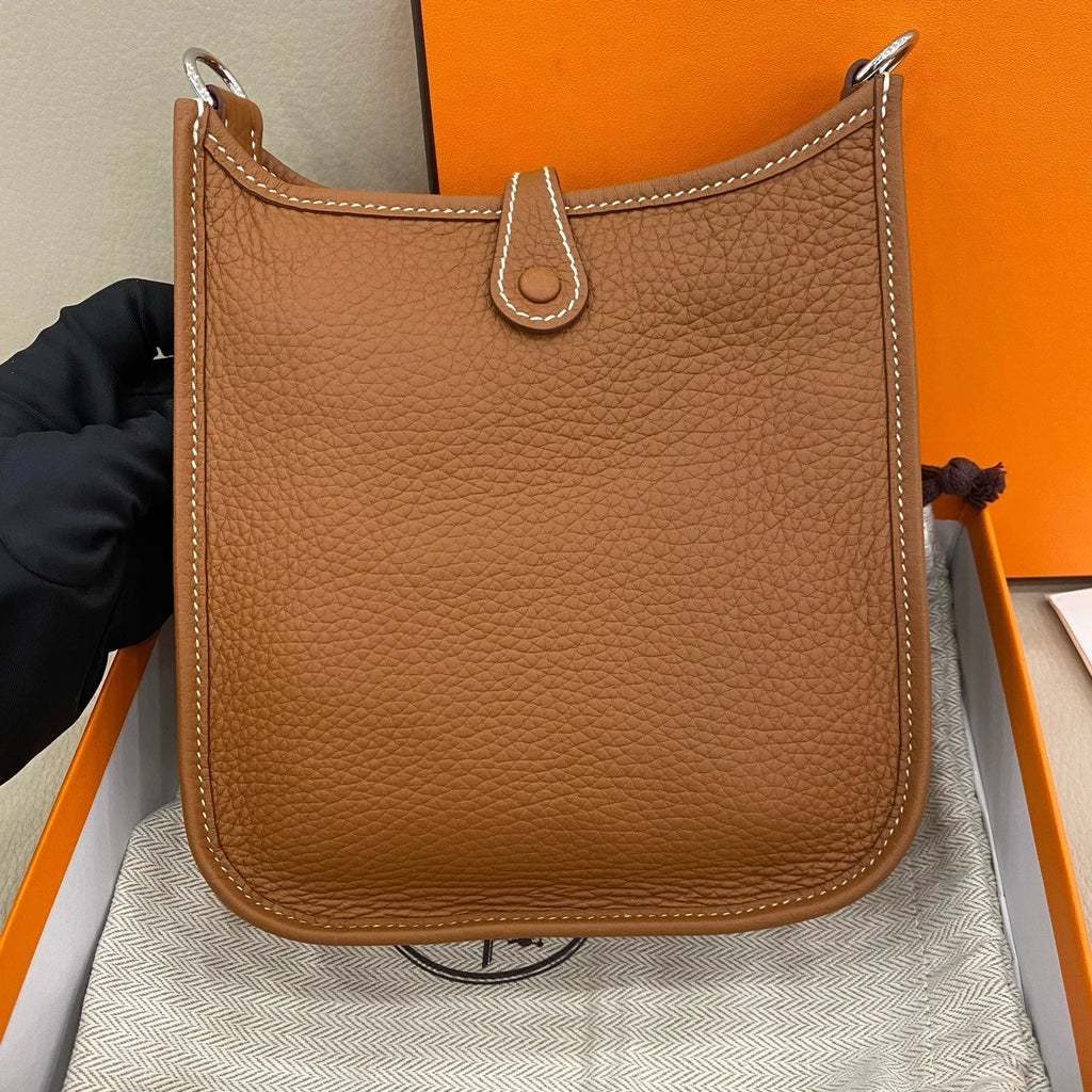 Hermes Evelyne16 Mini Brown Canvas Crossbody Bag For Women