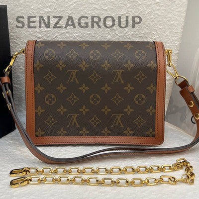 Louis Vuitton Medium Dauphine Monogram Chain Shoulder Crossbody Bag Women