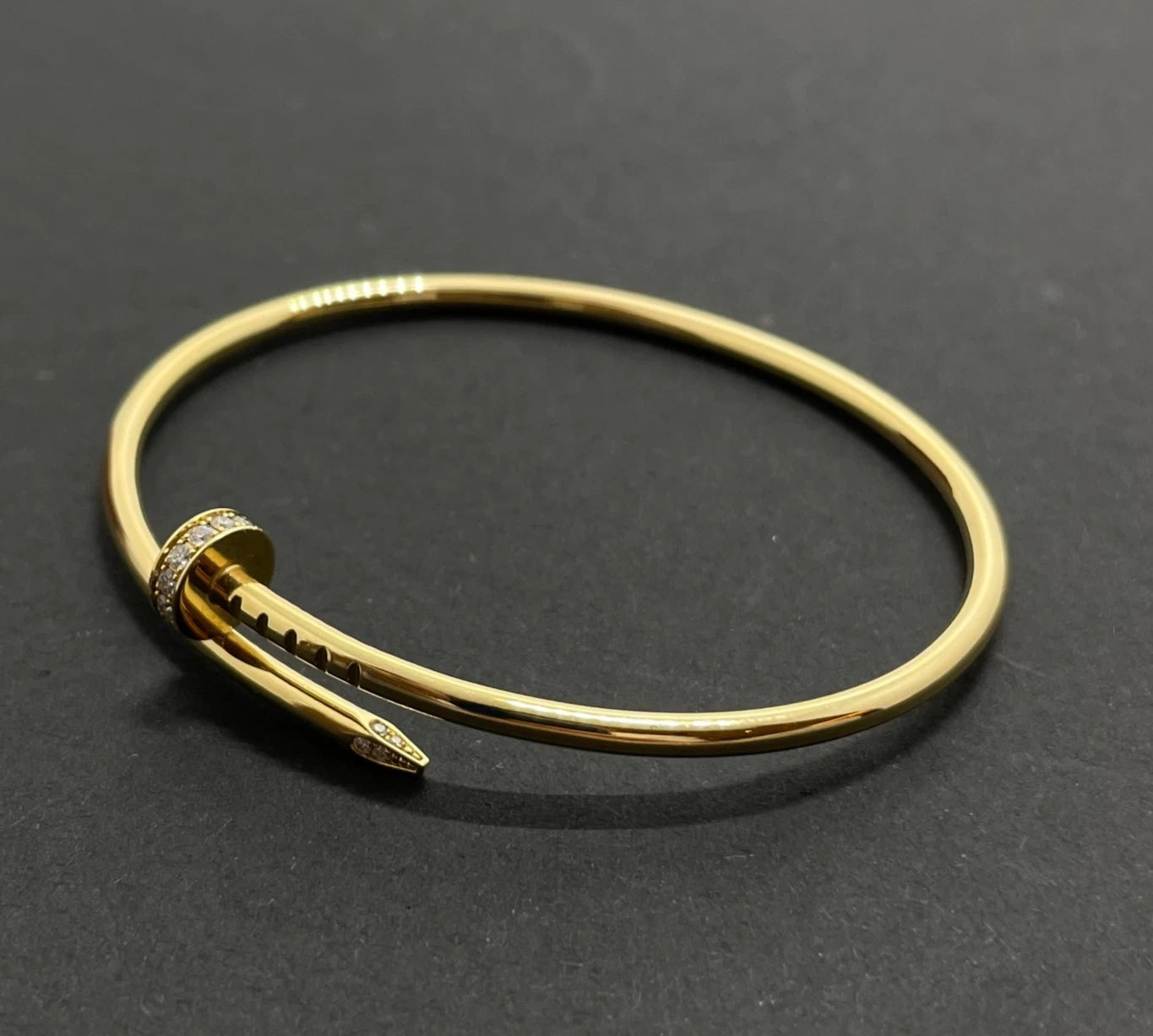 Cartier Juste Un Clou 18k Yellow Gold Small Diamond Bangle Bracelet Size16