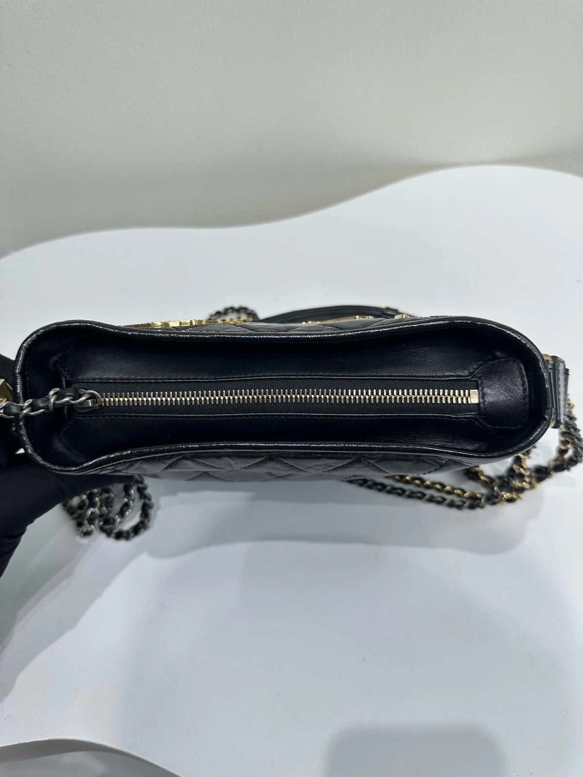 Authentic CHANEL Pre-owned Black Leather Small Shoulder Crossbody Bag For Women