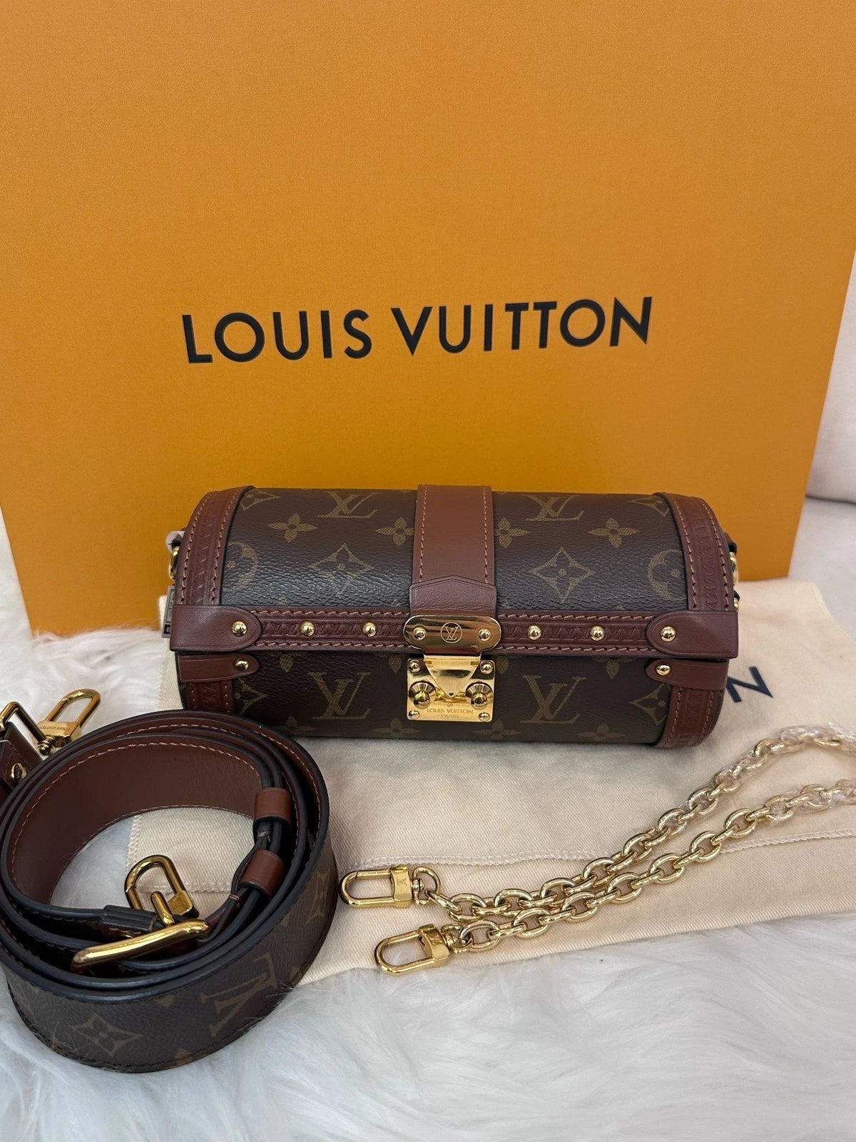 Louis Vuitton Papillon Cylinder Canvas Shoulder Crossbody For Women