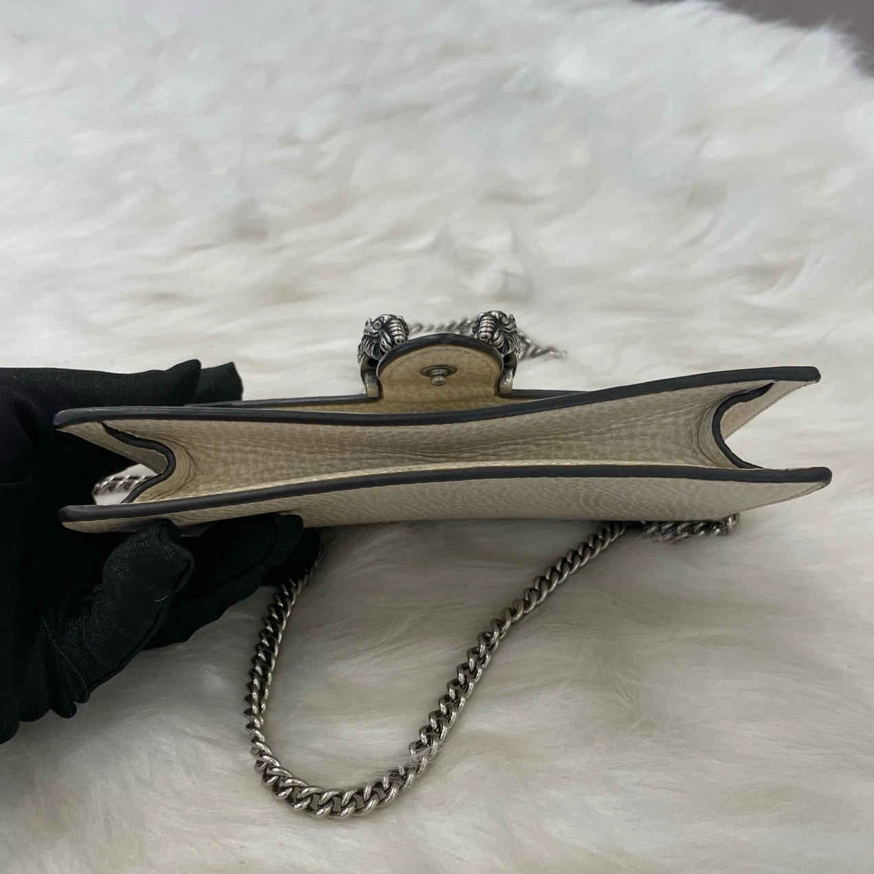 Gucci Dionysus White Silver Shoulder Bag Chain Bag Excellent