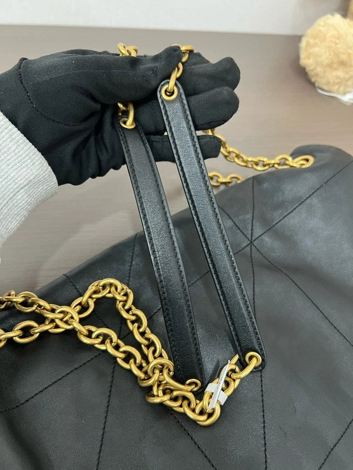 YSL Saint Laurent Black Gold Large Jamie Shoulder Bag For Women