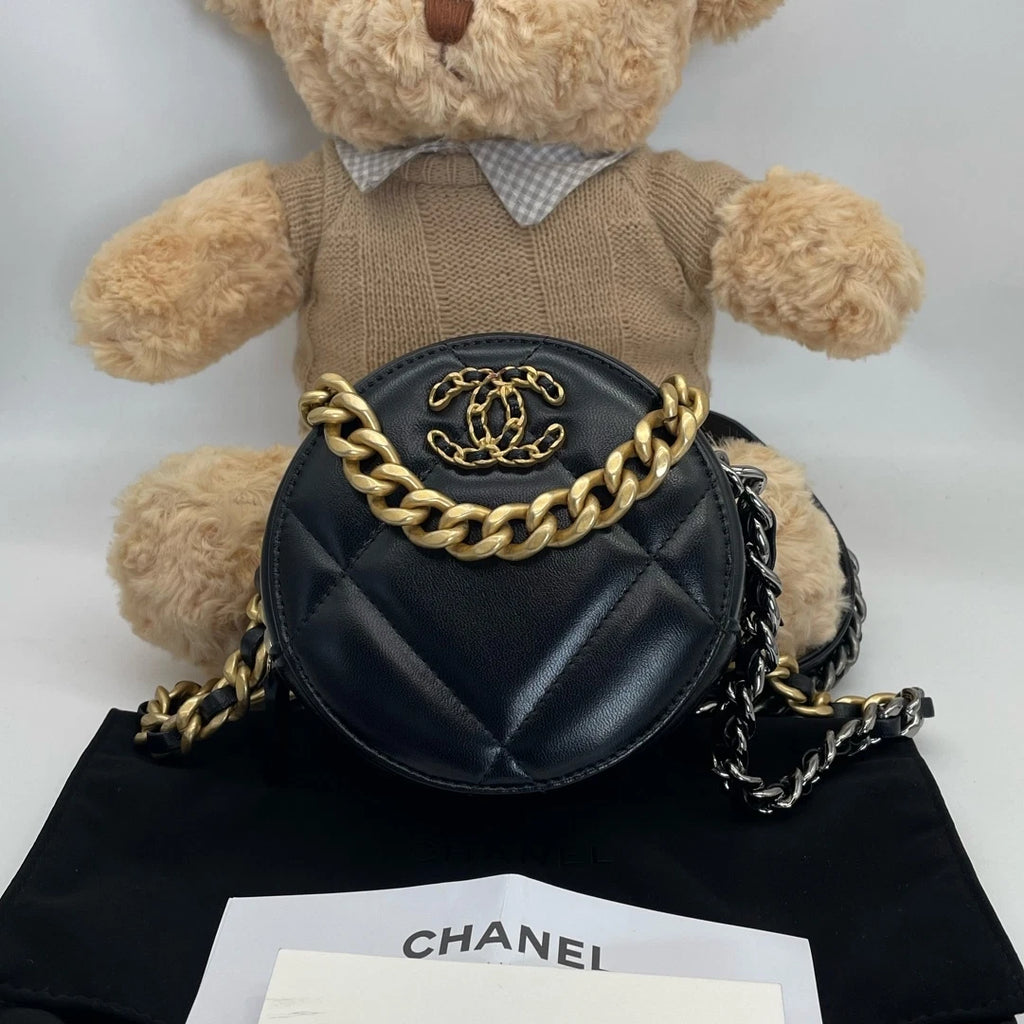 CHANEL 19 Round Bag Chain Crossbody Bag For Women