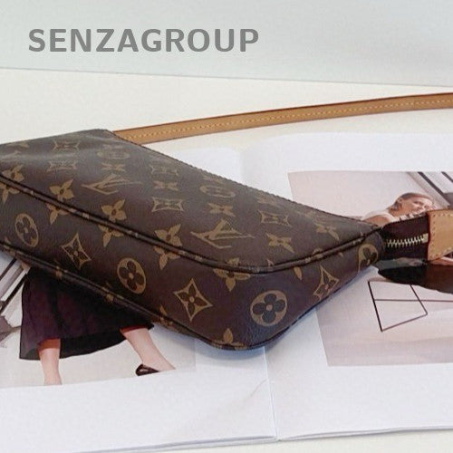 Louis Vuitton Pochette Accessories Monogram Shoulder Bag Brown Women Classic