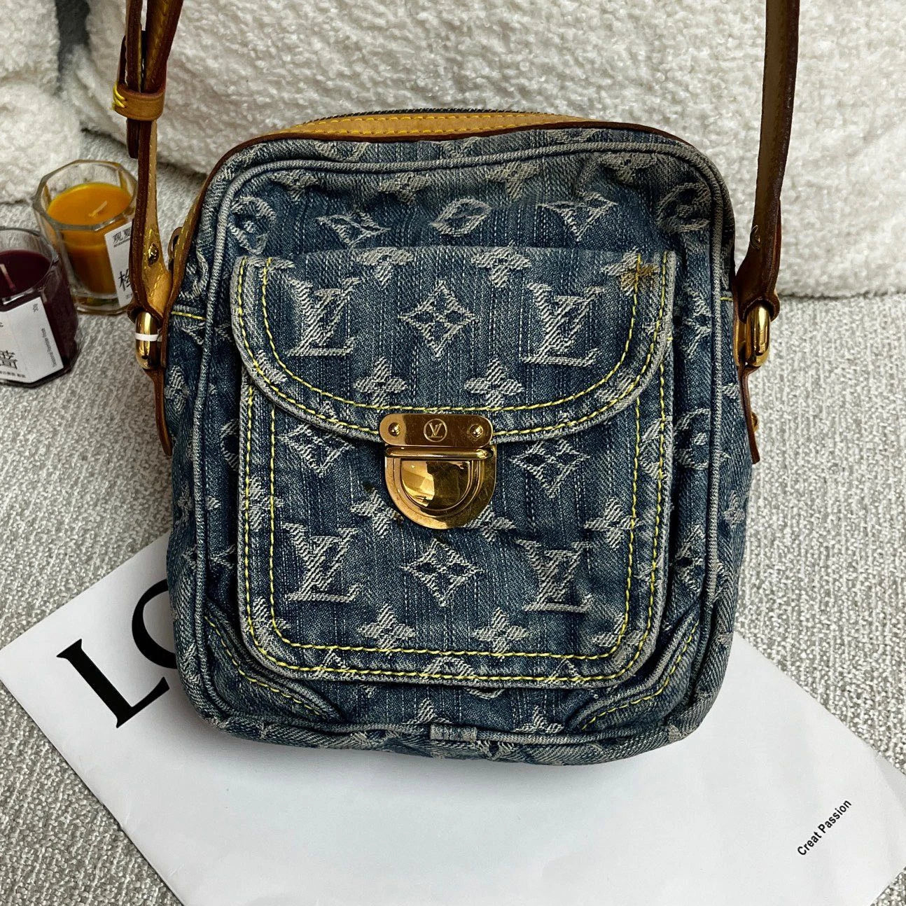 Louis Vuitton Organizer de Poche Denim Camera Bag Monogram Crossbody