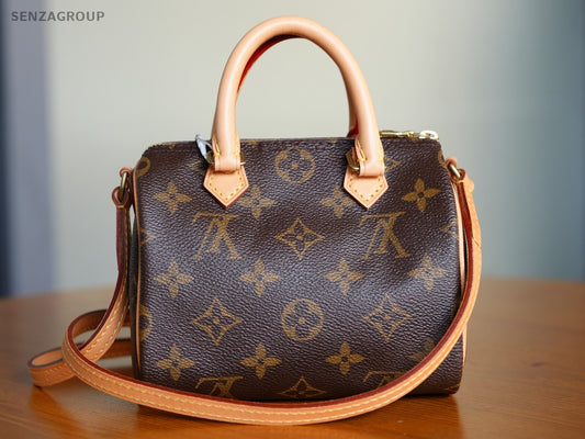 Louis Vuitton Monogram Nano Speedy Crossbody Shoulder bag Women Brown Classic