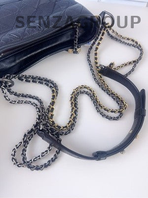 Chanel Gabrielle Hobo Small Black Gold Chain Shoulder Bag Quilted Classic