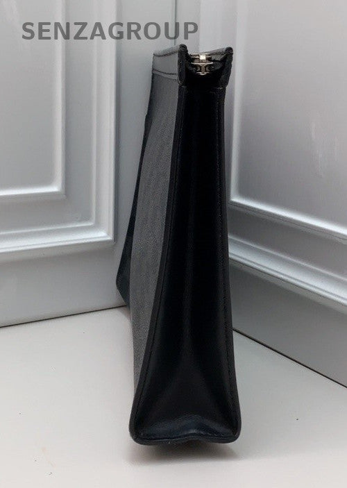 Louis Vuitton Canvas Clutch Handbag Black