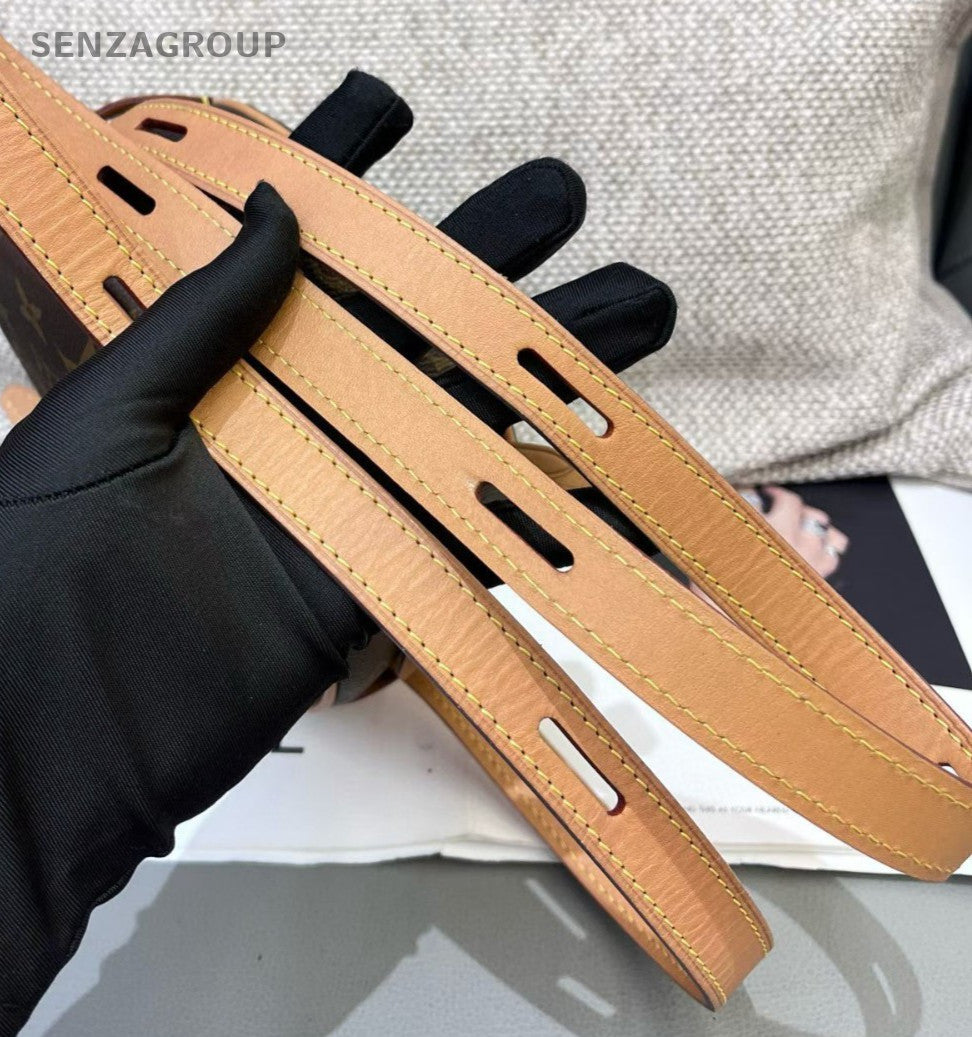 Louis Vuitton Monogram PM Crossbody Brown Gold Women Classic